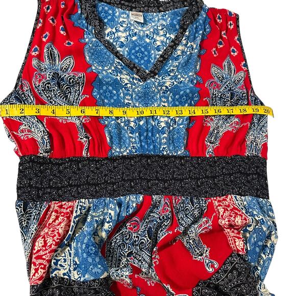 BILA Americana Bandana Print Handkerchief Hem V-Neck Boho Maxi Dress Size (XXL) - Picture 11 of 15